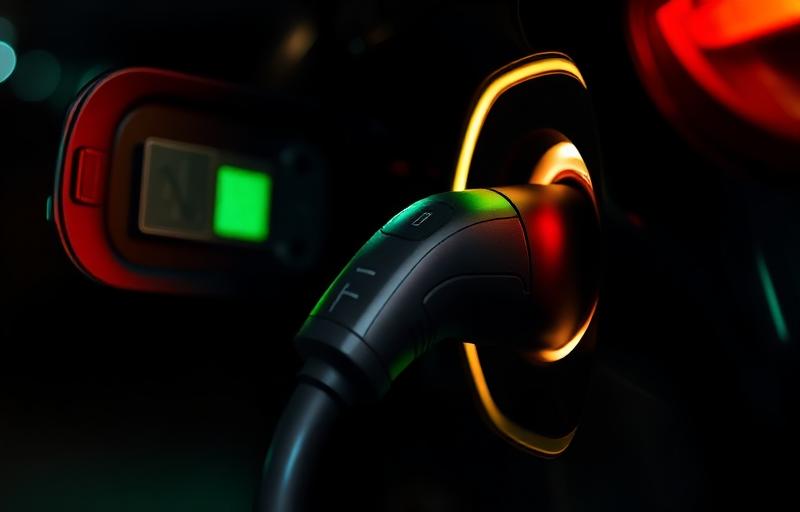 High-tech diagnostic cable on EV port